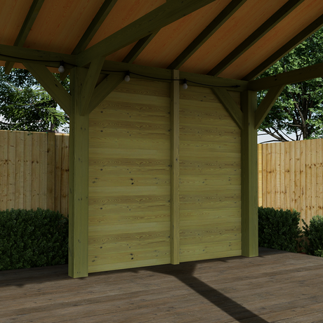 2.4m wooden gazebo side panel kit 01