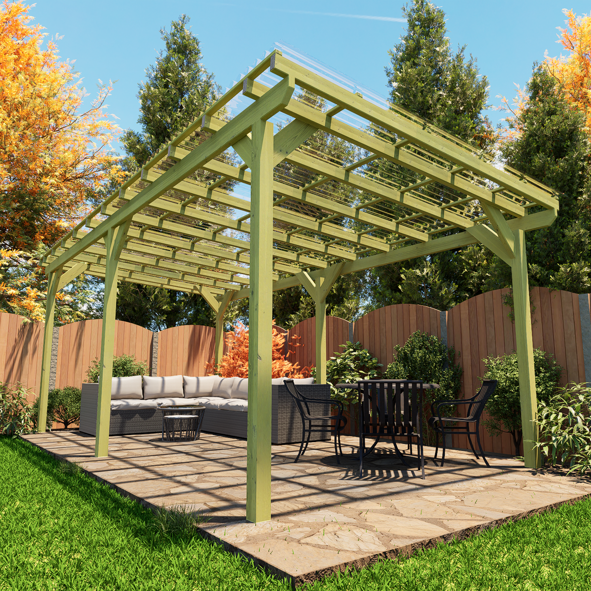 Wayland Plus Clear Wooden Pergola Kits