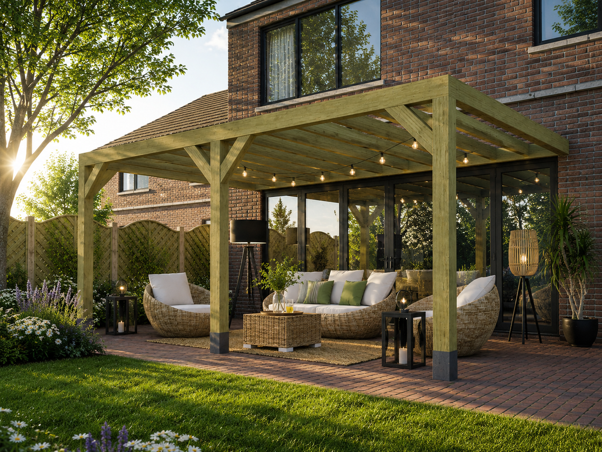 Chunky Lean-to Box Pergola Kit