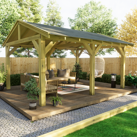 wooden gazebo kit with apex roof