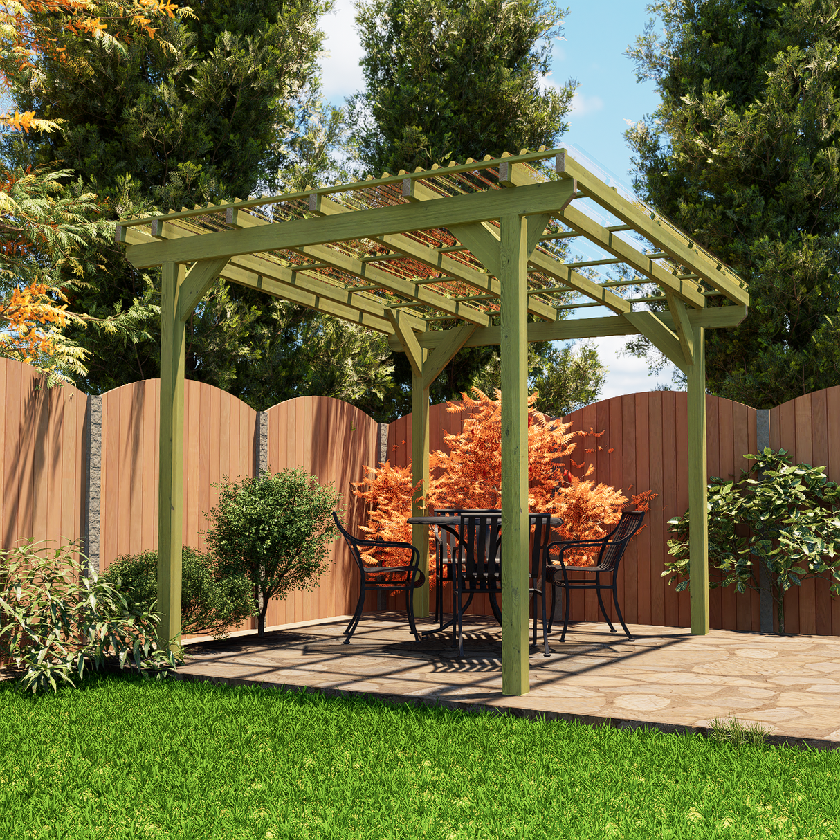 Wayland Clear Wooden Pergola Kits