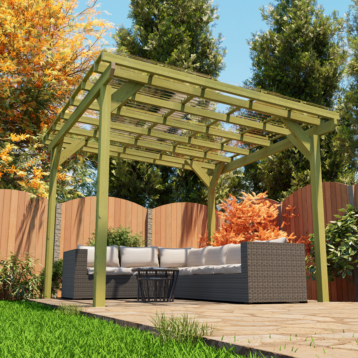 Wayland Clear Wooden Pergola Kits
