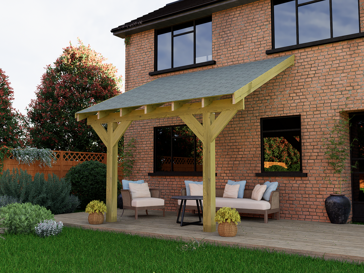 Premium Lean to Wooden Gazebo DIY Kits