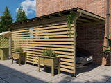 6m x 3m Wooden Lean to Pergola Carport Kit