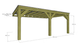 Chunky Wooden Lean to Box Pergola with Clear Roof | Wychwood Clear