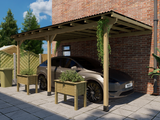 6m x 3m Wooden Lean to Pergola Carport Kit