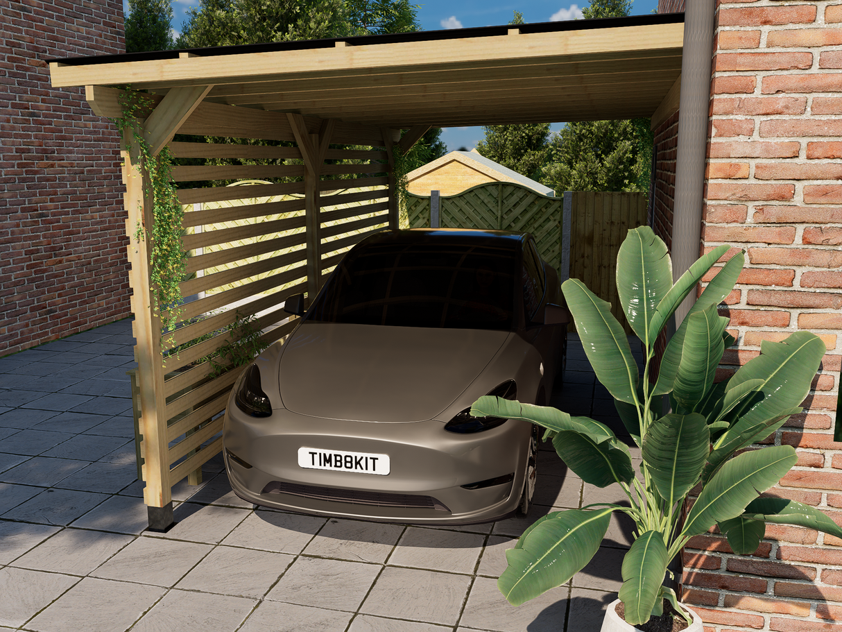 6m x 3m Wooden Lean to Pergola Carport Kit