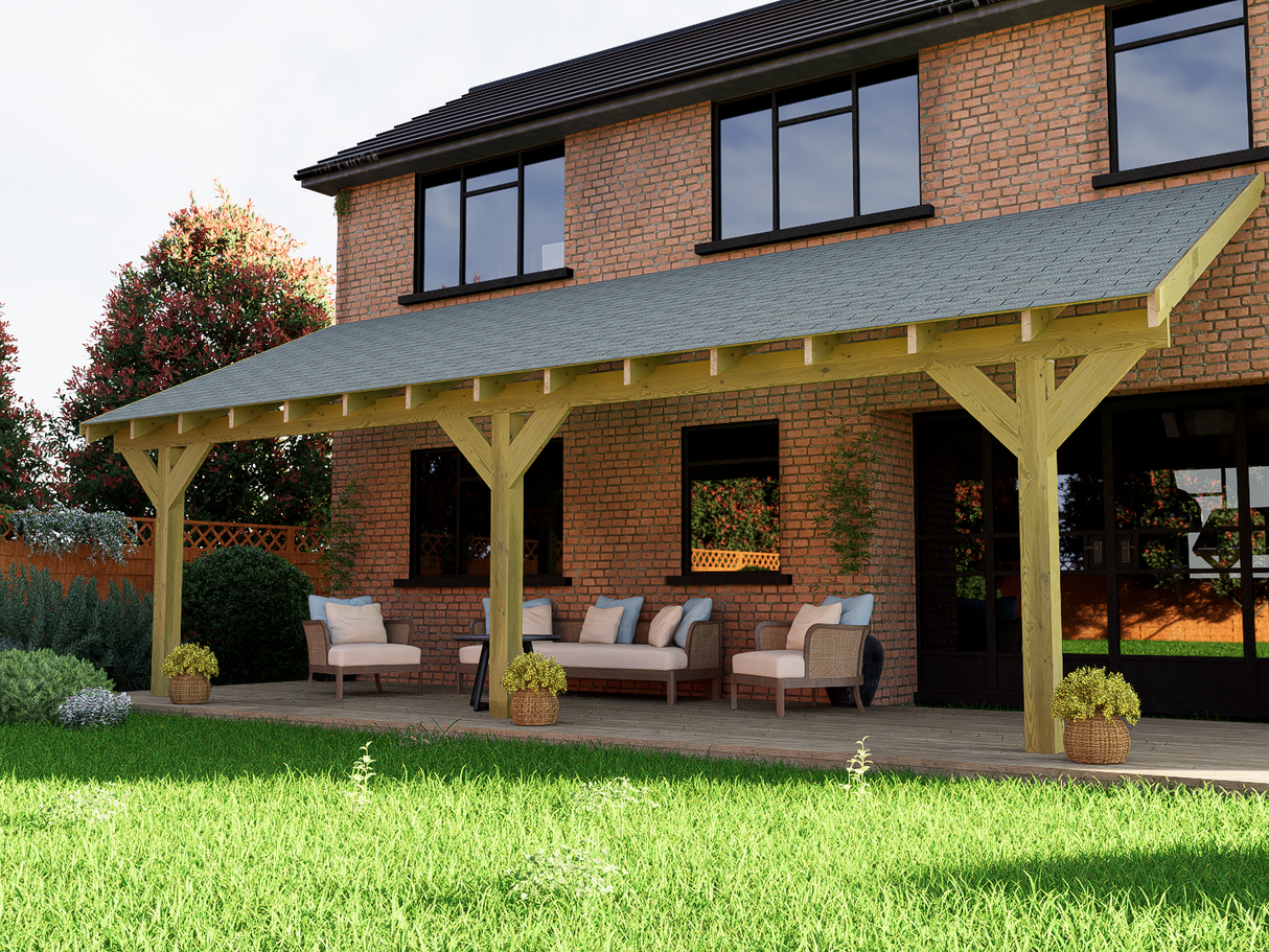 Premium Lean to Wooden Gazebo DIY Kits