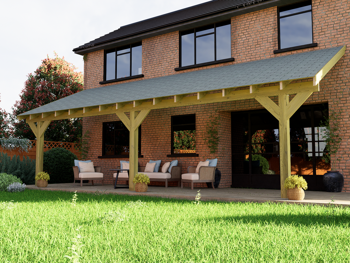 Premium Lean to Wooden Gazebo DIY Kits