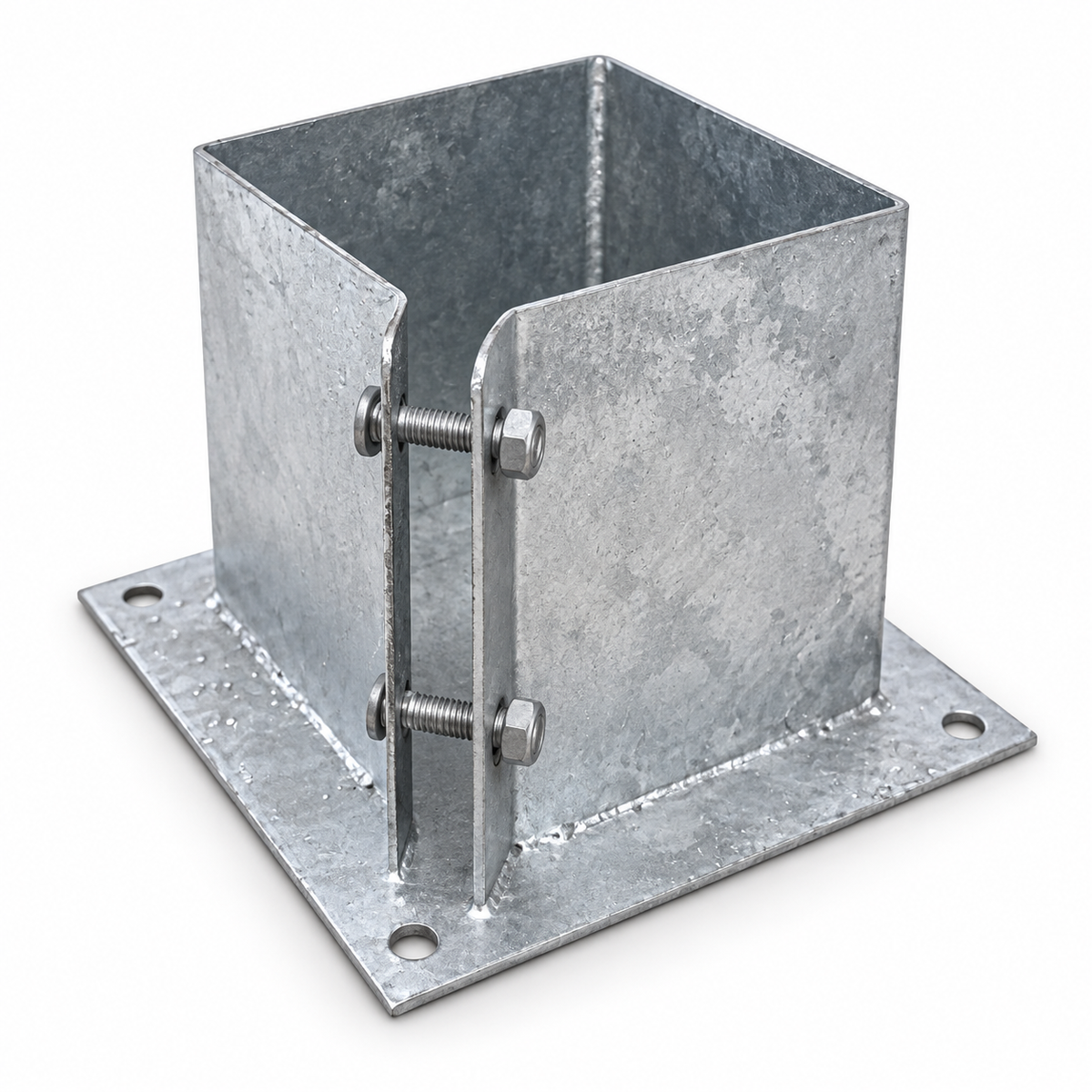 Set of 6x 150×150mm Bolt Down Base Plates with 24 Fixings