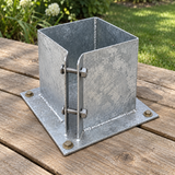 Set of 6x 150×150mm Bolt Down Base Plates with 24 Fixings
