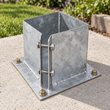 Set of 6x 150×150mm Bolt Down Base Plates with 24 Fixings