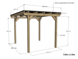 Wayland Black Pergola Kit - Freestanding Pergola with Black Corrugated Roof