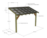 Wooden Lean to Gazebo with Clear Corrugated Roof | Brampton Clear