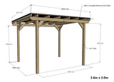 Wayland Black Pergola Kit - Freestanding Pergola with Black Corrugated Roof