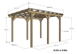 Wayland Wooden Pergola Kit - Freestanding Pergola Frame Only