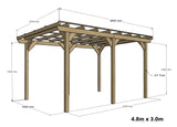 Wayland Wooden Pergola Kit - Freestanding Pergola Frame Only