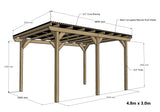 Wayland Black Pergola Kit - Freestanding Pergola with Black Corrugated Roof