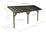 Wooden Lean to Gazebo with Clear Corrugated Roof | Brampton Clear