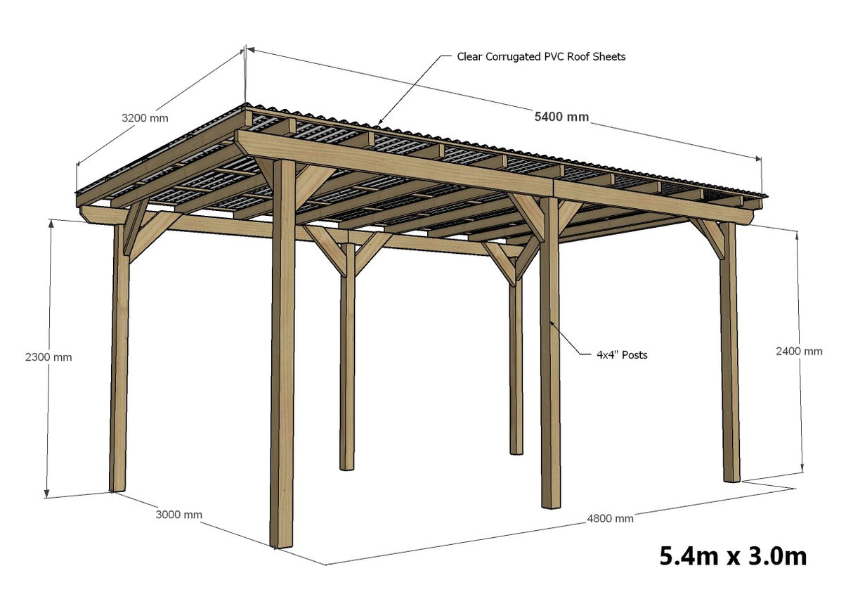 Wayland Clear Pergola Kit - Freestanding Pergola with Clear Roof