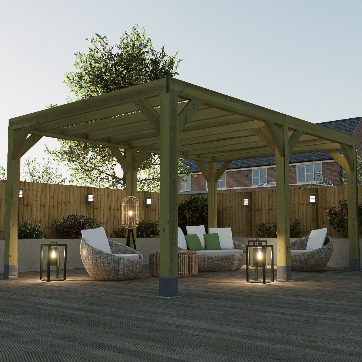 Chunky Box Pergola Kit - 6 Post Design