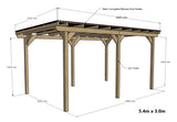 Wayland Black Pergola Kit - Freestanding Pergola with Black Corrugated Roof