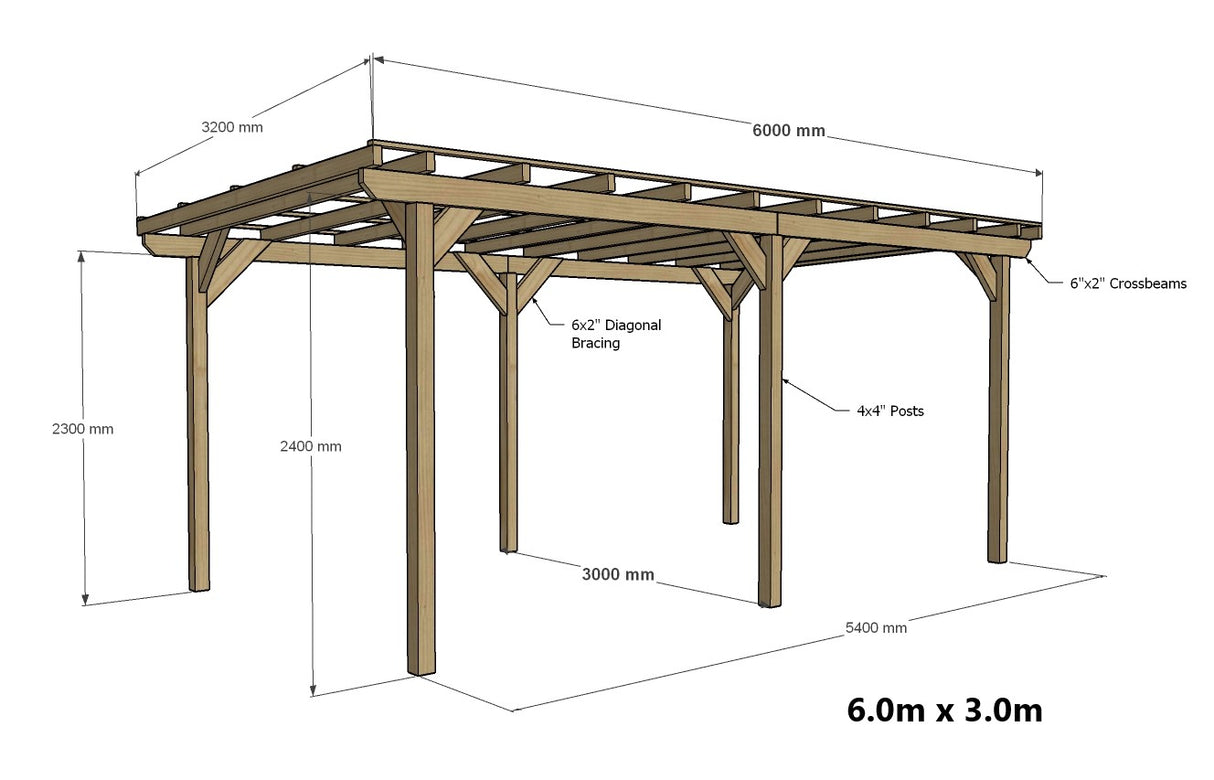 Wayland Wooden Pergola Kit - Freestanding Pergola Frame Only