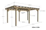 Wayland Wooden Pergola Kit - Freestanding Pergola Frame Only