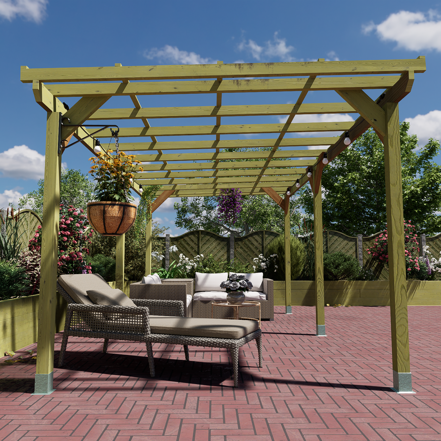 Wayland Wooden Pergola Kit - Freestanding Pergola Frame Only