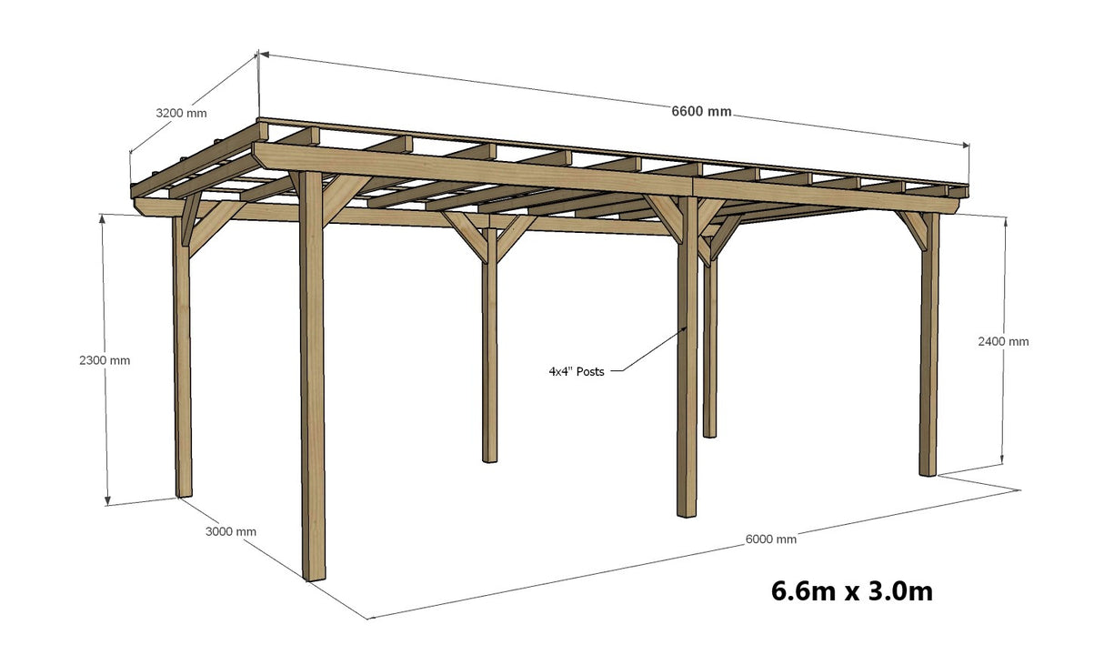 Wayland Wooden Pergola Kit - Freestanding Pergola Frame Only