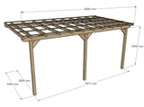 Wooden Lean to Shelter with Clear Corrugated Roof (3mtr depth, various lengths)