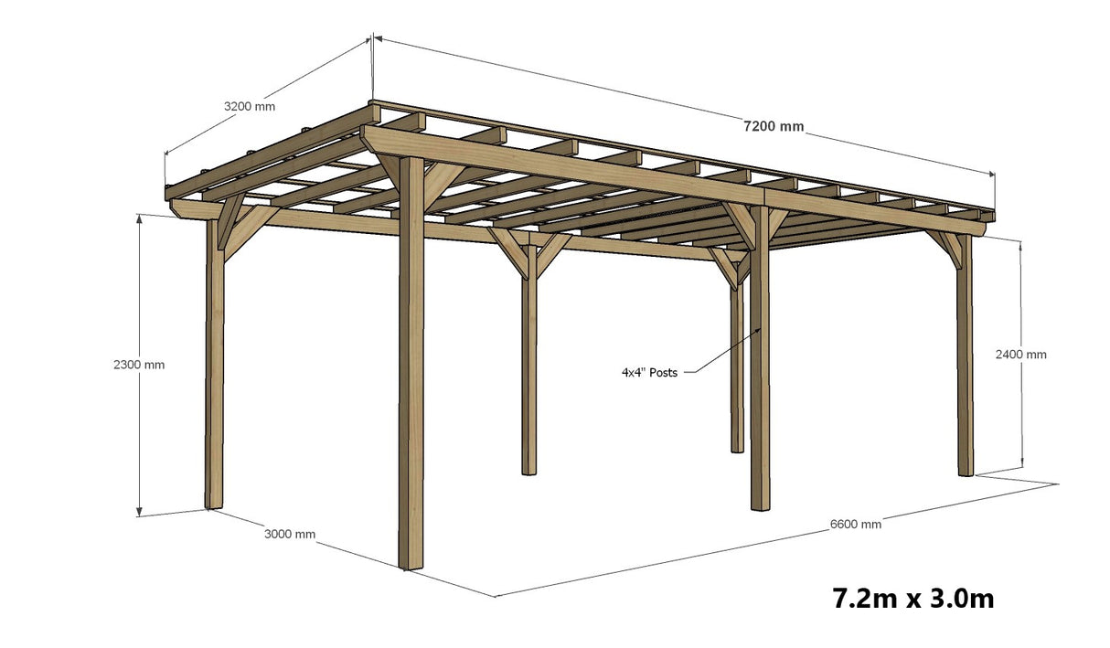 Wayland Wooden Pergola Kit - Freestanding Pergola Frame Only