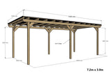 Wayland Black Pergola Kit - Freestanding Pergola with Black Corrugated Roof