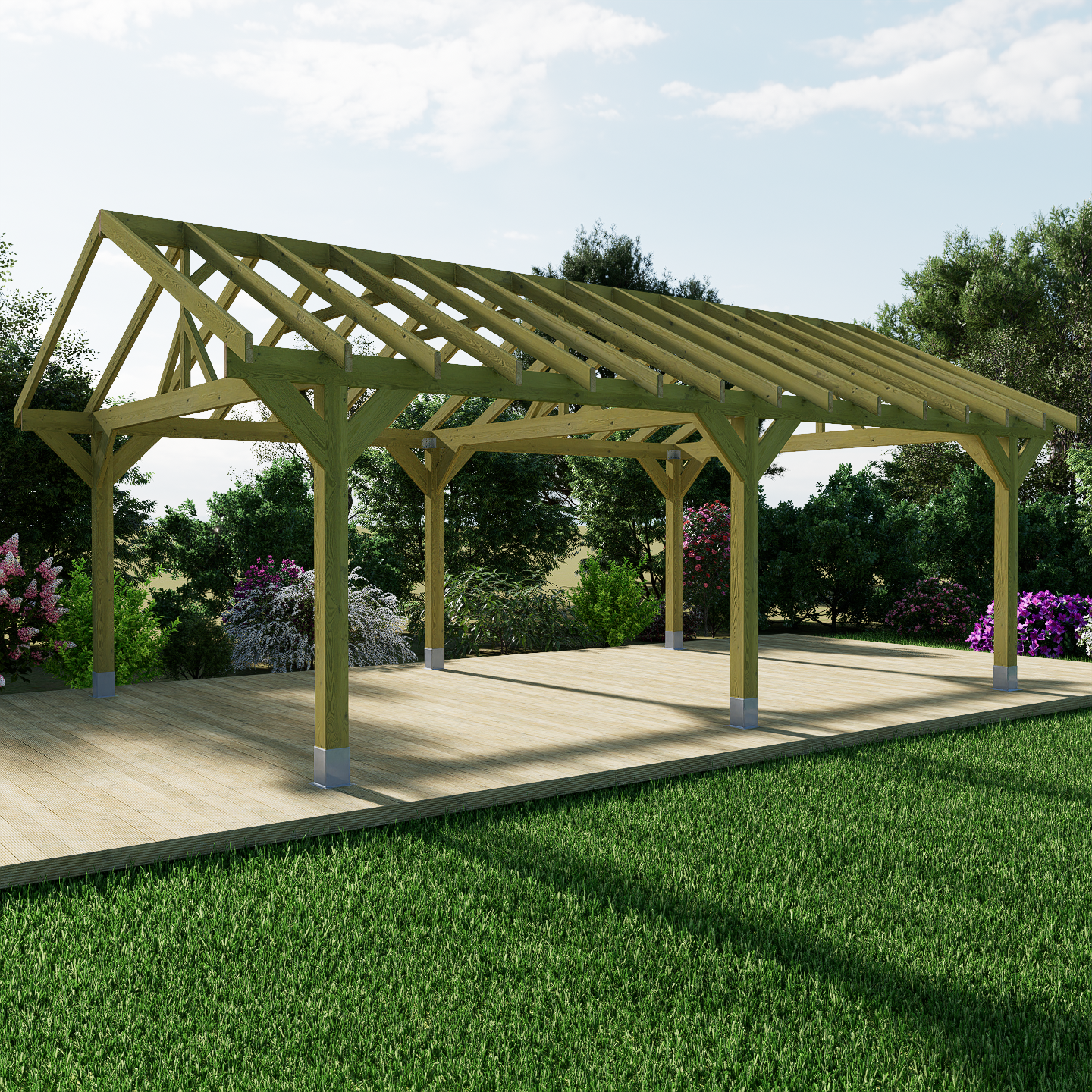 7.2m x 4.8m Premium Wooden Gazebo DIY Frame Kit