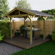 Small wooden gazebo to shelter your bbq