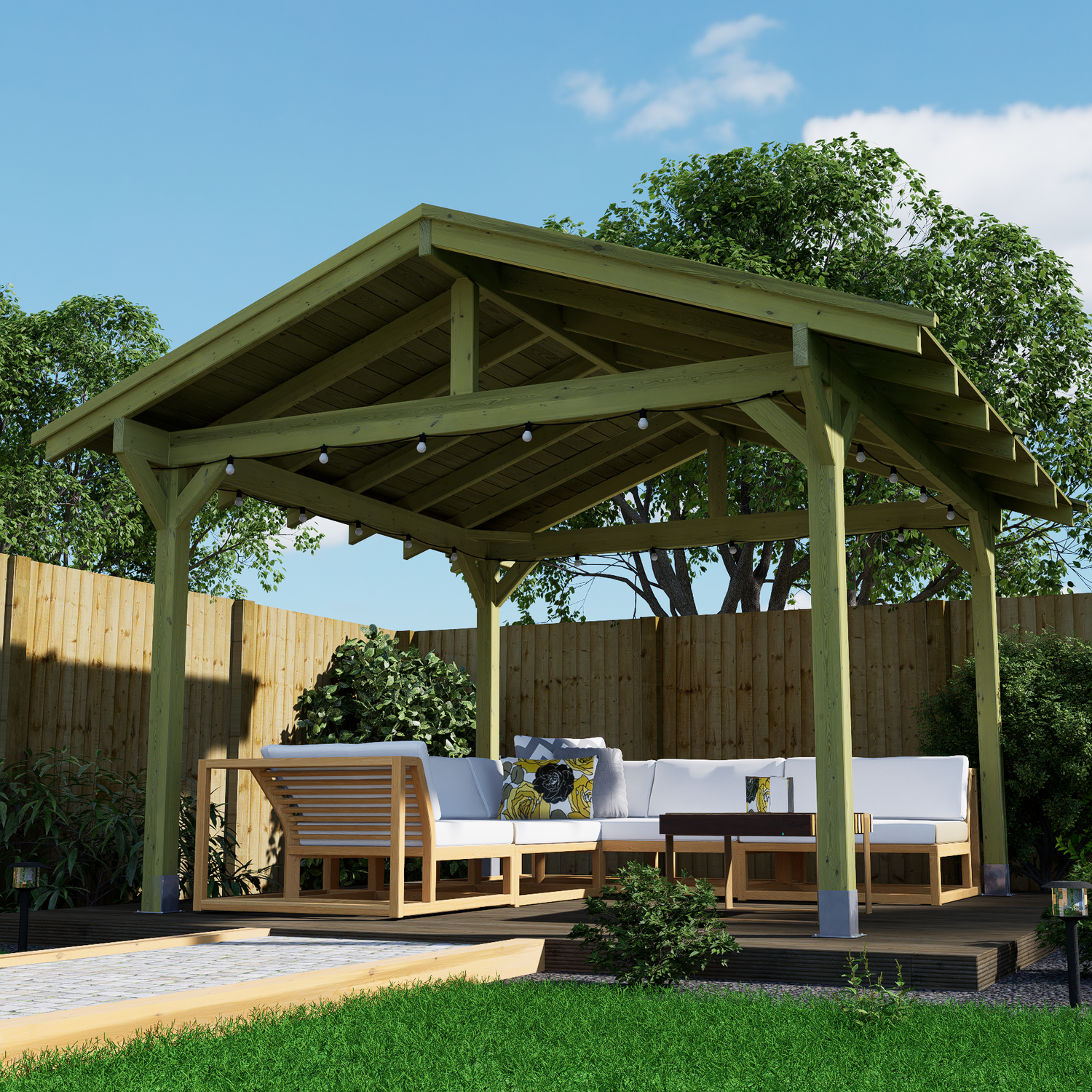 Pressure Treated Gazebo with featheredge roof
