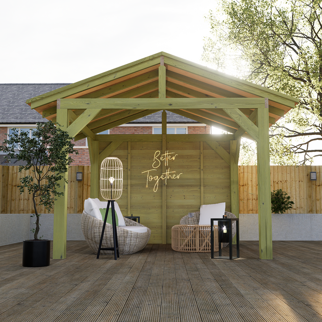 timber gazebo with one side panel kit