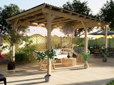 Wayland Black Pergola Kit - Freestanding Pergola with Black Corrugated Roof