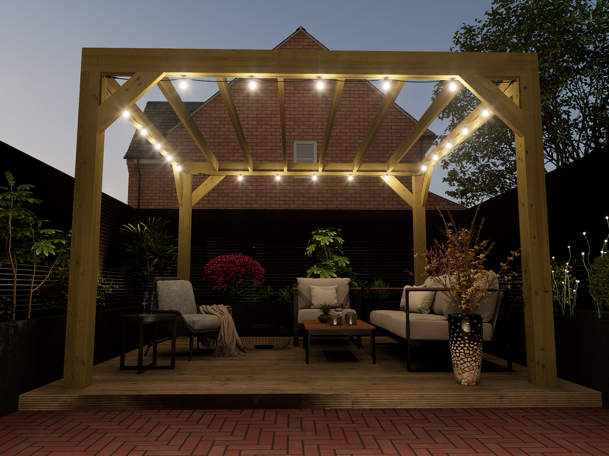 Chunky Wooden Box Pergola Kit