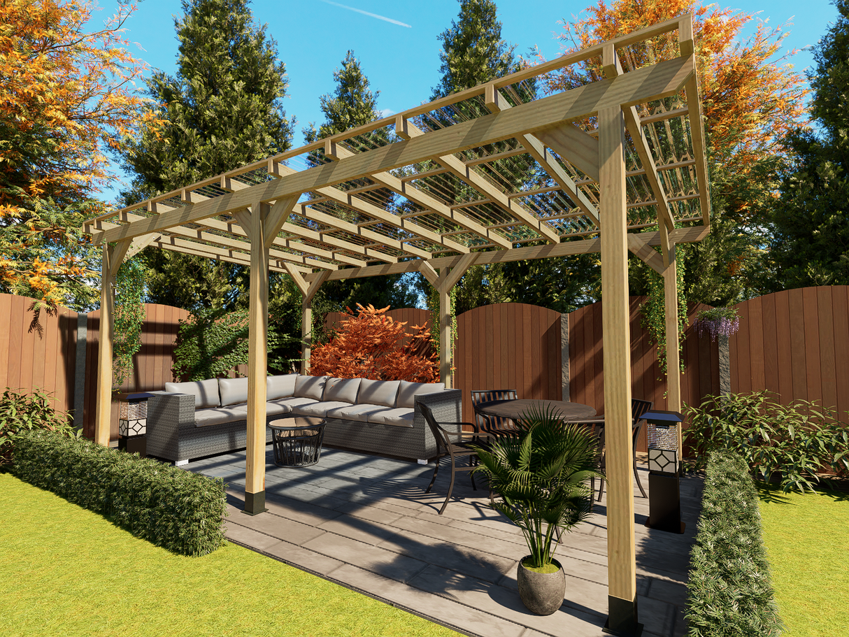 Wayland Clear Pergola Kit - Freestanding Pergola with Clear Roof