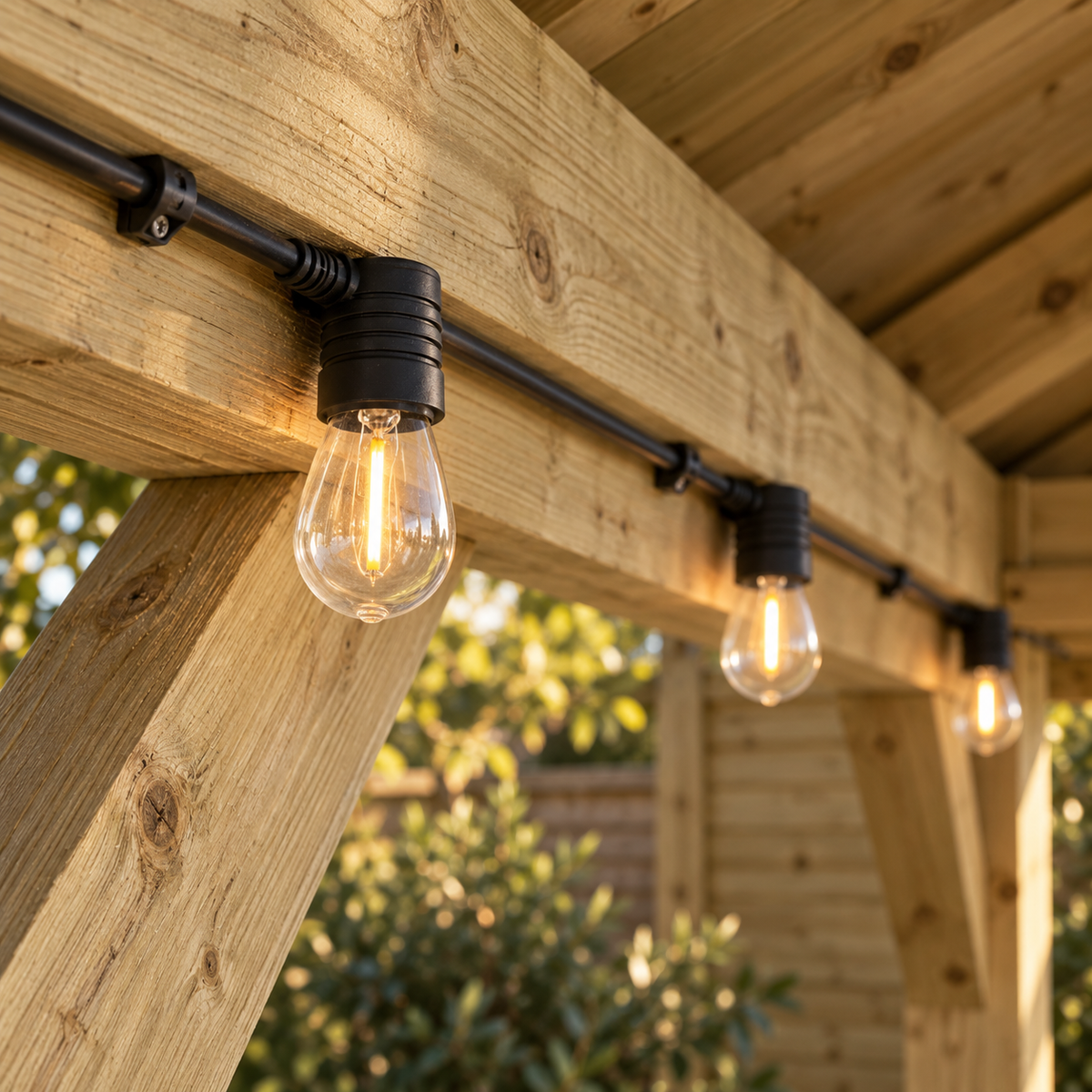 15m Outdoor Festoon Lighting Kit - Warm White