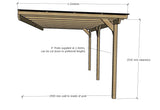 6m x 3m Wooden Lean to Pergola Carport Kit