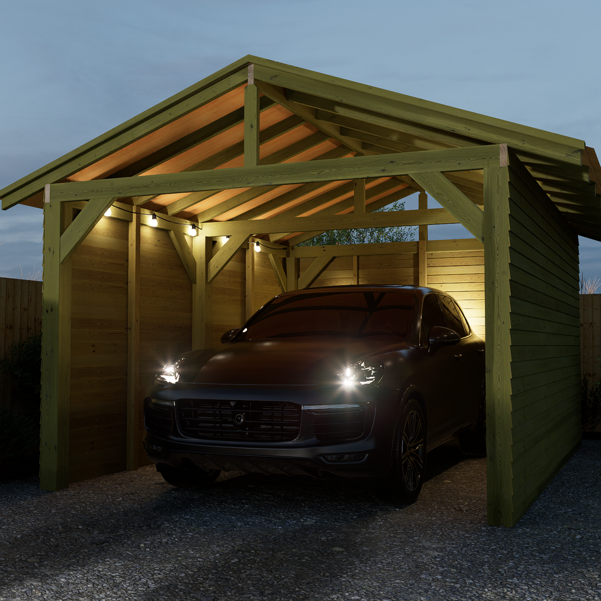 Enclosed gazebo car port