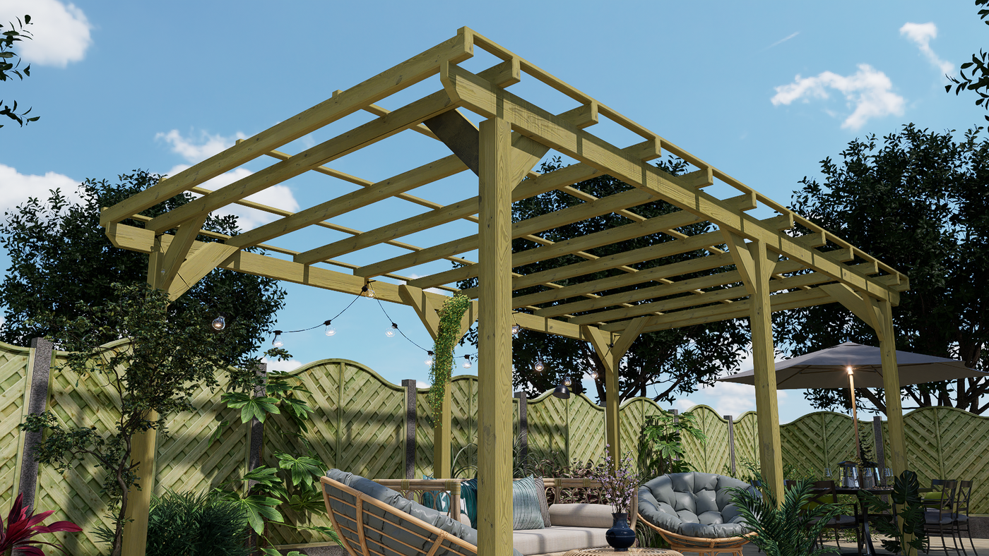 Wayland wooden pergola frame only kit