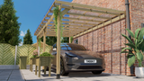 6m x 3m Wooden Lean to Pergola Carport Kit