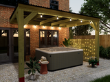 Chunky Wooden Lean to Box Pergola with Black Roof | Wychwood Black