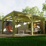 Large Wooden Pergola with Clear Roof | Wychwood Plus Clear