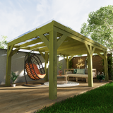 Large Wooden Pergola with Clear Roof | Wychwood Plus Clear