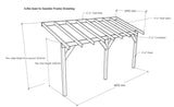 4.8m x 1.52m Wooden Lean to Canopy - Gazebo, Veranda - Frame with Ply & Felt Shingle Roof Kit